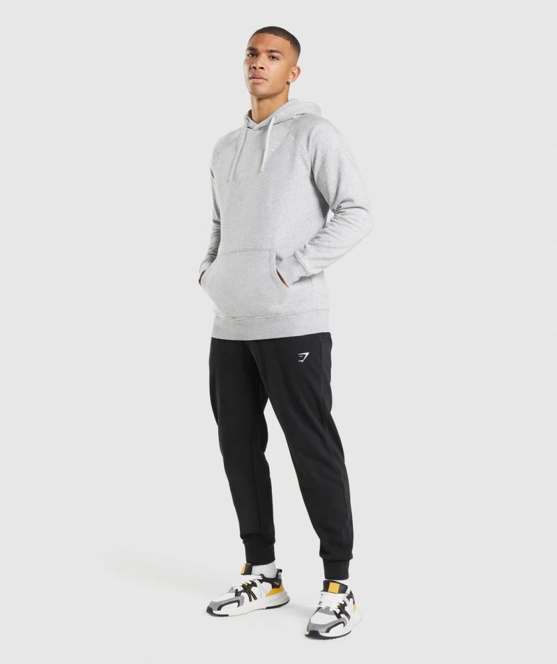 Men's Gymshark Crest Hoodie Light Grey | CA 5A6N70